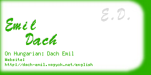 emil dach business card